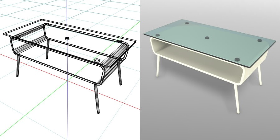 formZ 3D インテリア interior 家具 furniture ローテーブル low table リビングテーブル living