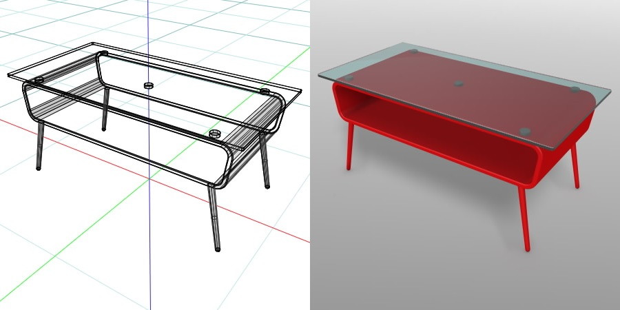 formZ 3D インテリア interior 家具 furniture ローテーブル low table リビングテーブル living