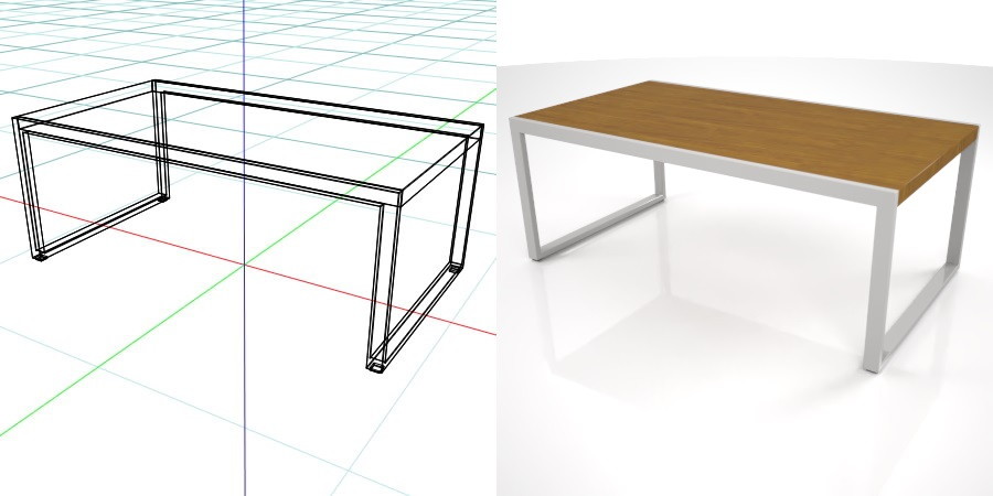 formZ 3D インテリア interior 家具 furniture ローテーブル low table リビングテーブル living