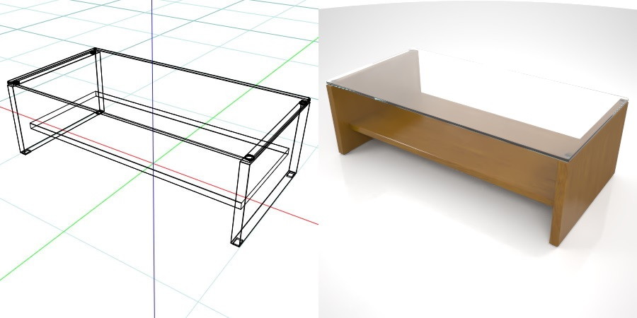 formZ 3D インテリア interior 家具 furniture ローテーブル low table リビングテーブル living