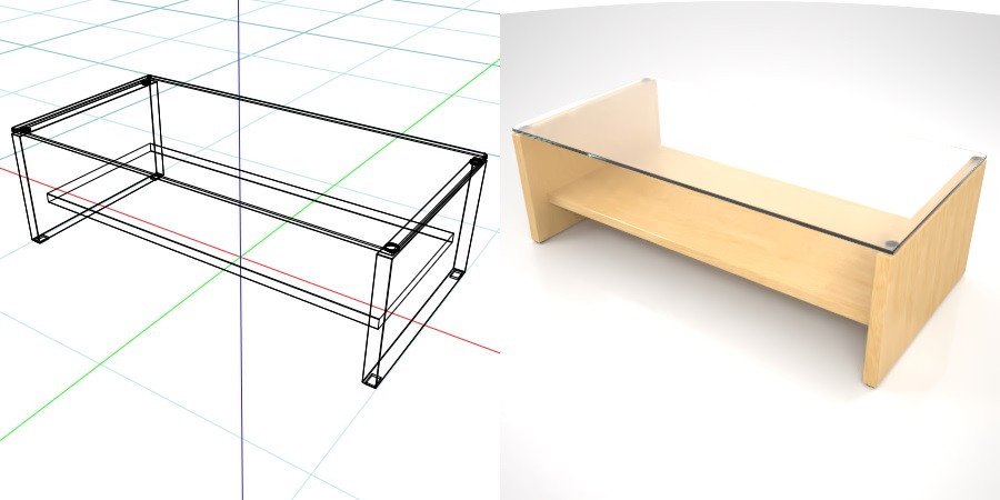 formZ 3D インテリア interior 家具 furniture ローテーブル low table リビングテーブル living