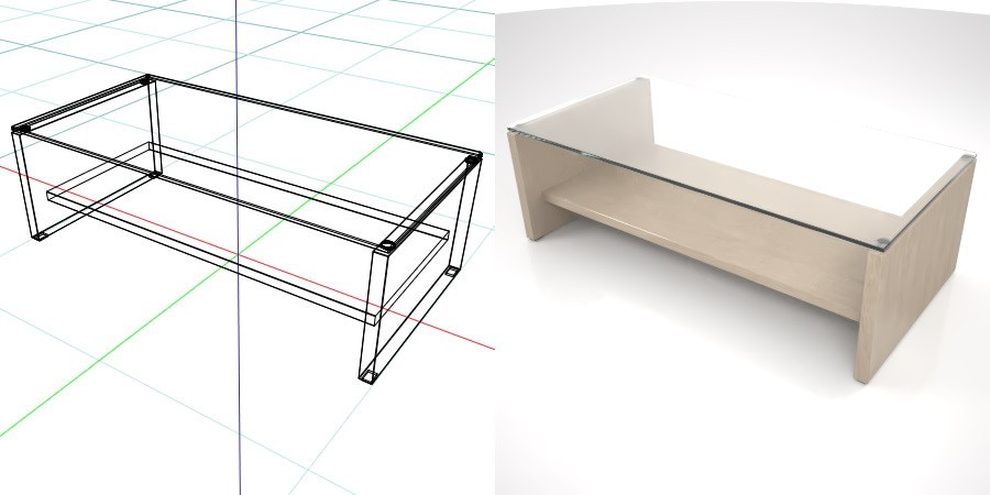 formZ 3D インテリア interior 家具 furniture ローテーブル low table リビングテーブル living