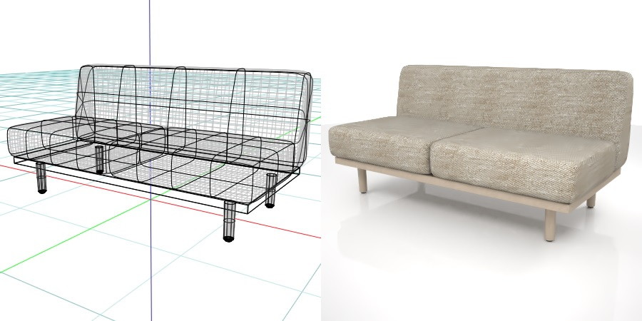 formZ 3D インテリア interior 家具 furniture 椅子 いす イス chair 長椅子 ソファ sofa リビングチェア livingchair