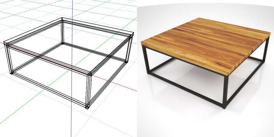 formZ 3D インテリア interior 家具 furniture ローテーブル low table リビングテーブル living