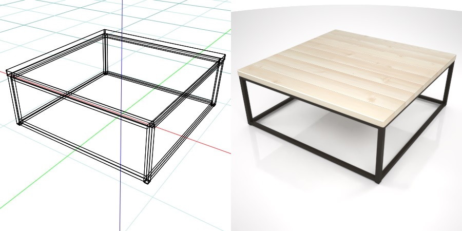 formZ 3D インテリア interior 家具 furniture ローテーブル low table リビングテーブル living