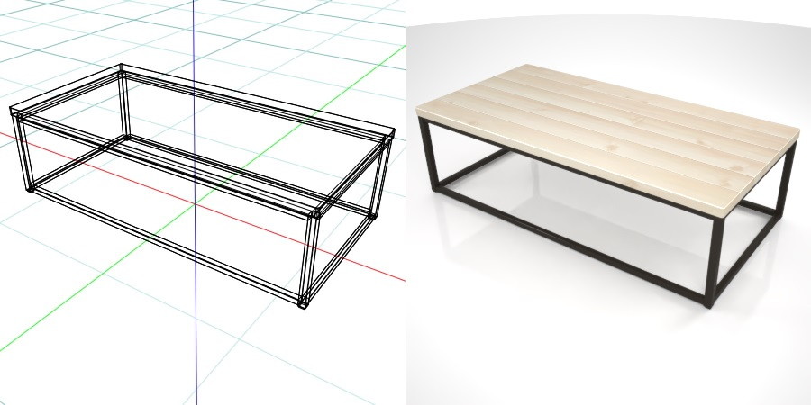 formZ 3D インテリア interior 家具 furniture ローテーブル low table リビングテーブル living