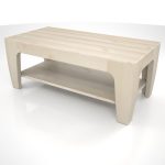 【家具】白色の木目の ローテーブル【formZ】 table_0037