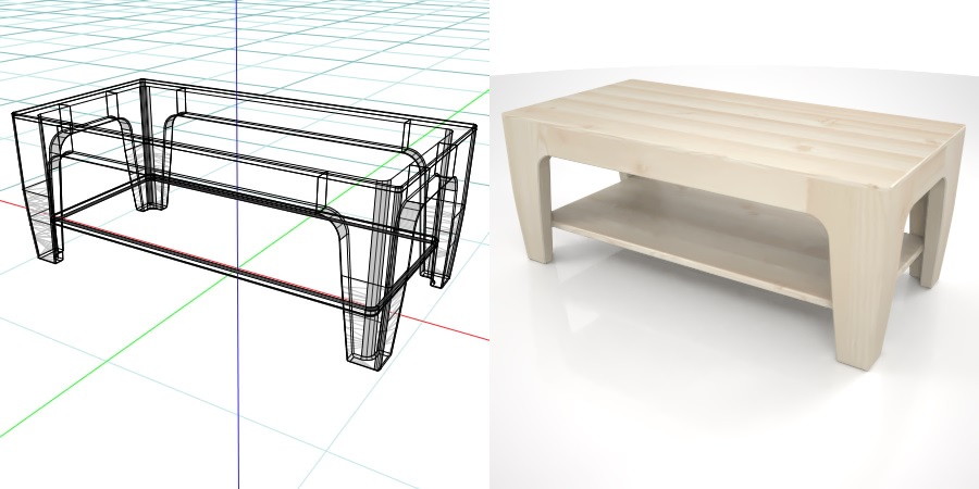 formZ 3D インテリア interior 家具 furniture ローテーブル low table リビングテーブル living