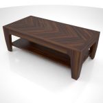【家具】濃い茶色の木目の ローテーブル【formZ】 table_0038