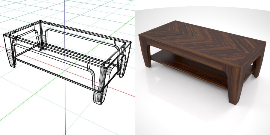 formZ 3D インテリア interior 家具 furniture ローテーブル low table リビングテーブル living