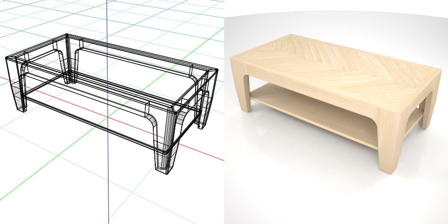 formZ 3D インテリア interior 家具 furniture ローテーブル low table リビングテーブル living