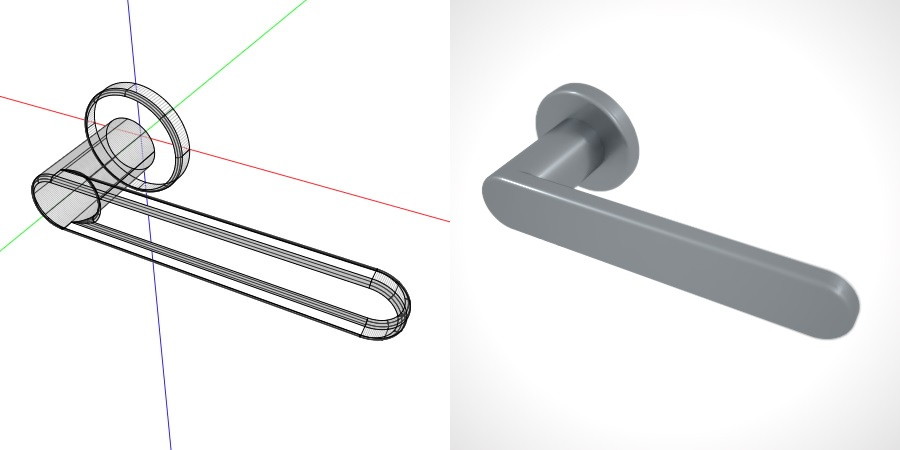 formZ 3D 建築 扉 door ドアハンドル レバーハンドル handle lever