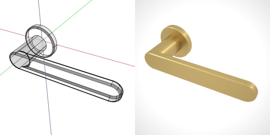 formZ 3D 建築 扉 door ドアハンドル レバーハンドル handle lever