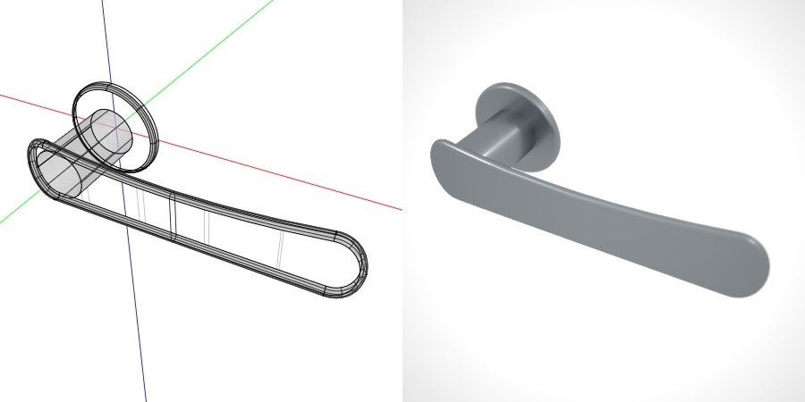 formZ 3D 建築 扉 door ドアハンドル レバーハンドル handle lever