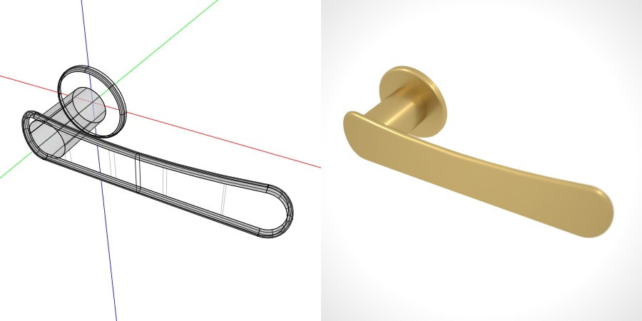 formZ 3D 建築 扉 door ドアハンドル レバーハンドル handle lever