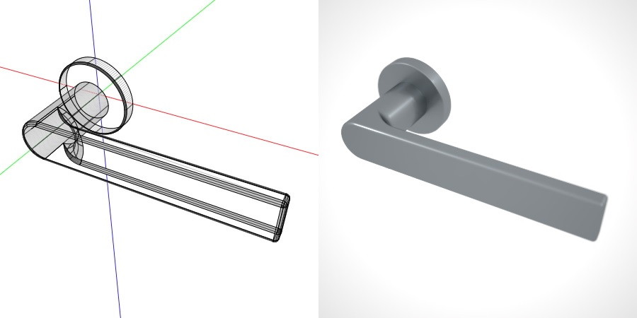 formZ 3D 建築 扉 door ドアハンドル レバーハンドル handle lever