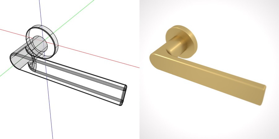 formZ 3D 建築 扉 door ドアハンドル レバーハンドル handle lever