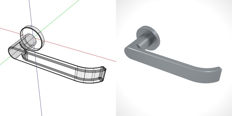 formZ 3D 建築 扉 door ドアハンドル レバーハンドル handle lever