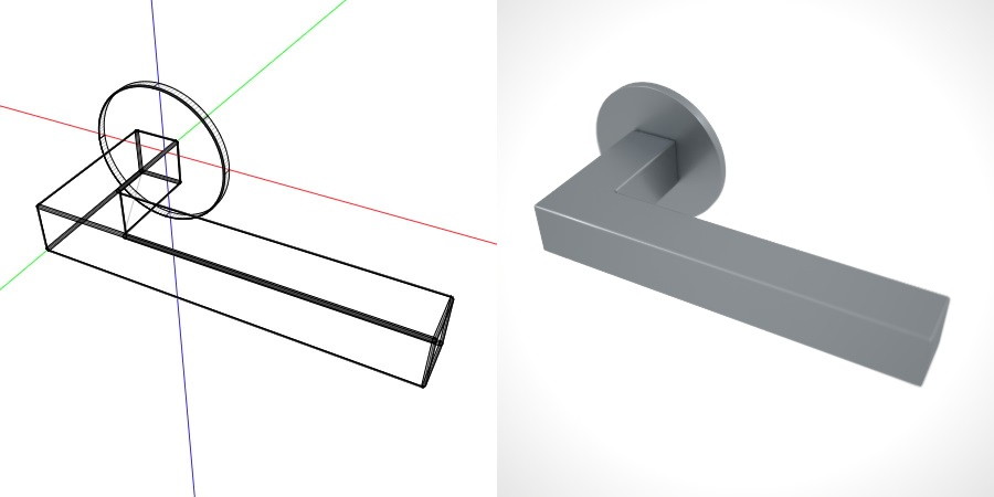 formZ 3D 建築 扉 door ドアハンドル レバーハンドル handle lever