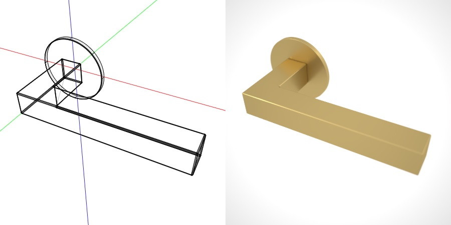 formZ 3D 建築 扉 door ドアハンドル レバーハンドル handle lever