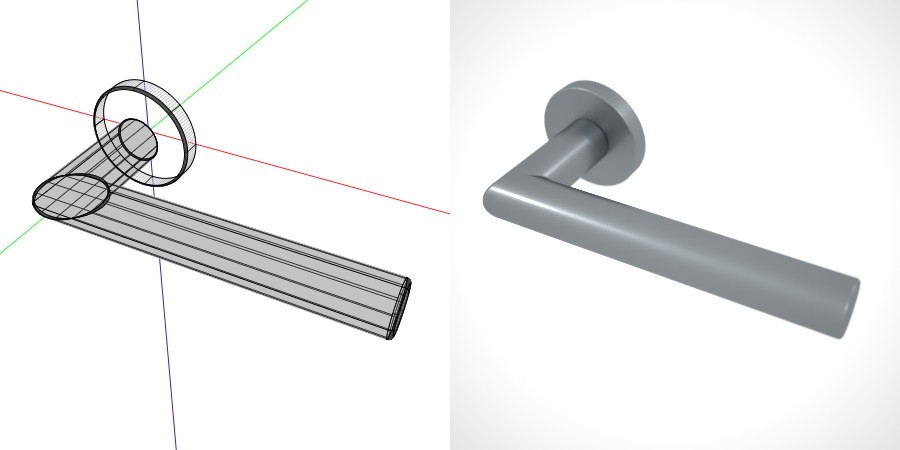 formZ 3D 建築 扉 door ドアハンドル レバーハンドル handle lever