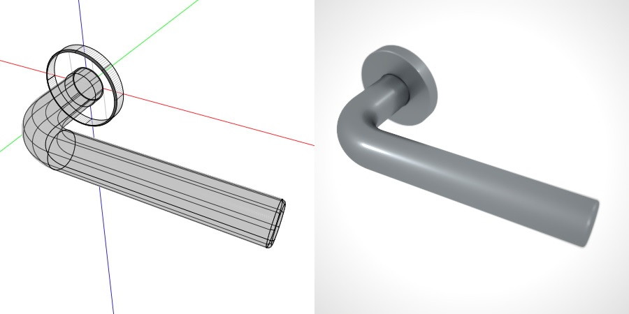 formZ 3D 建築 扉 door ドアハンドル レバーハンドル handle lever