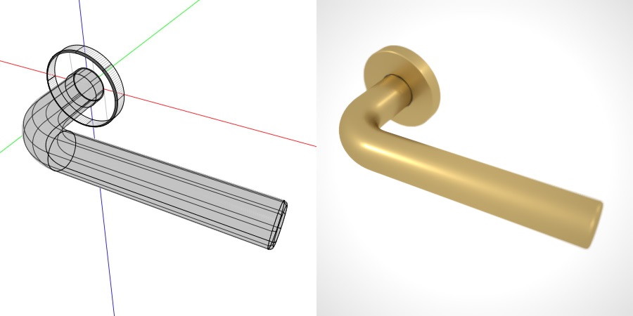 formZ 3D 建築 扉 door ドアハンドル レバーハンドル handle lever