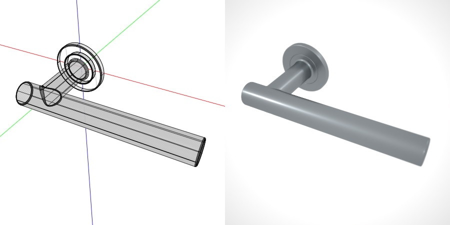 formZ 3D 建築 扉 door ドアハンドル レバーハンドル handle lever