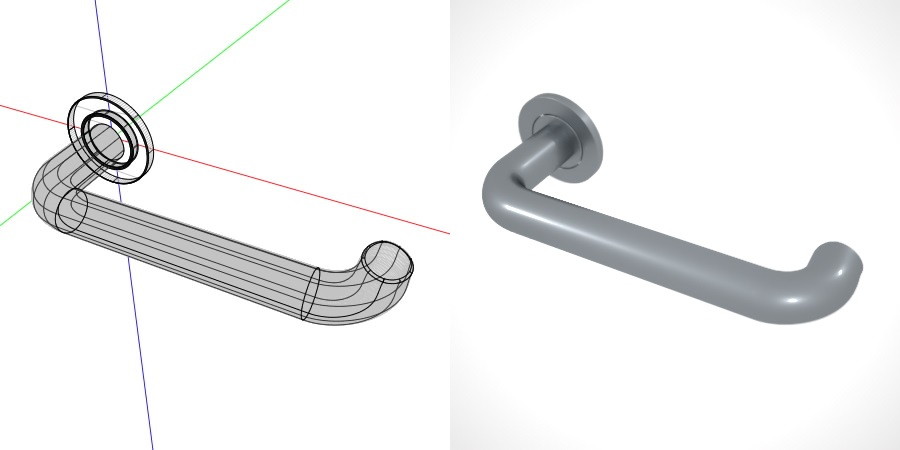 formZ 3D 建築 扉 door ドアハンドル レバーハンドル handle lever