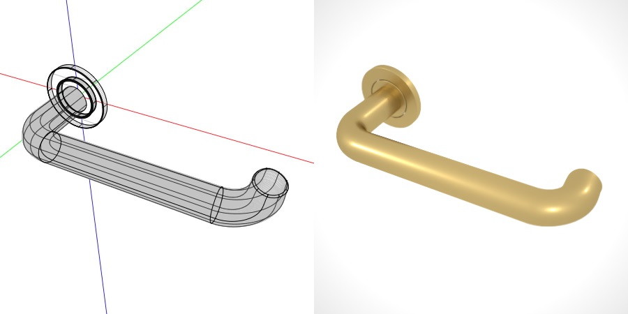 formZ 3D 建築 扉 door ドアハンドル レバーハンドル handle lever