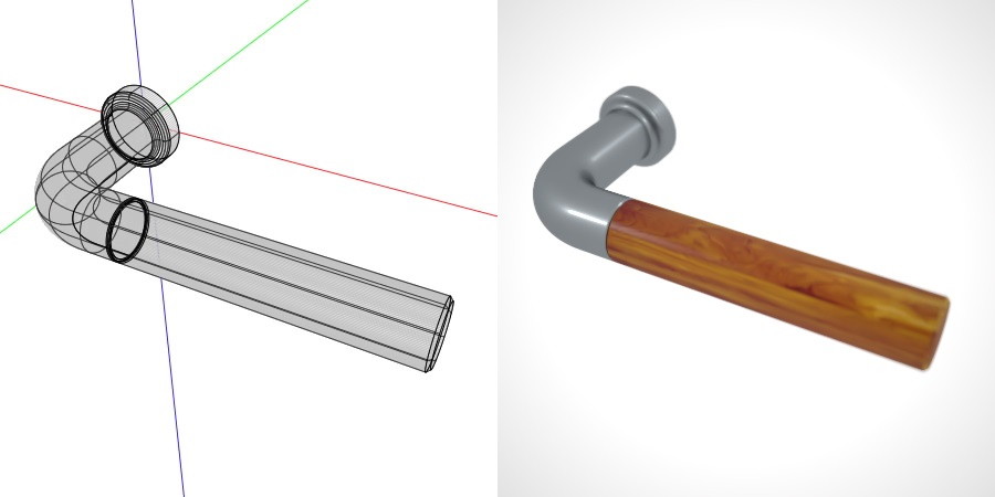 formZ 3D 建築 扉 door ドアハンドル レバーハンドル handle lever