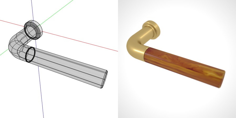 formZ 3D 建築 扉 door ドアハンドル レバーハンドル handle lever