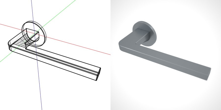 formZ 3D 建築 扉 door ドアハンドル レバーハンドル handle lever