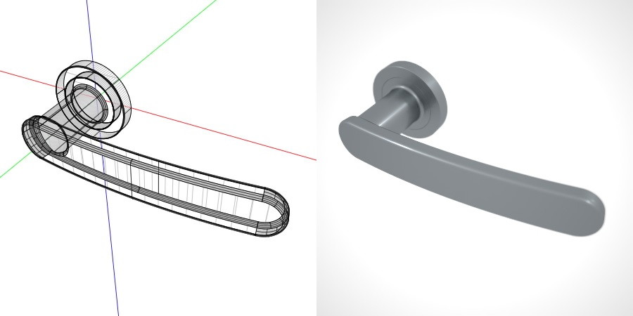 formZ 3D 建築 扉 door ドアハンドル レバーハンドル handle lever