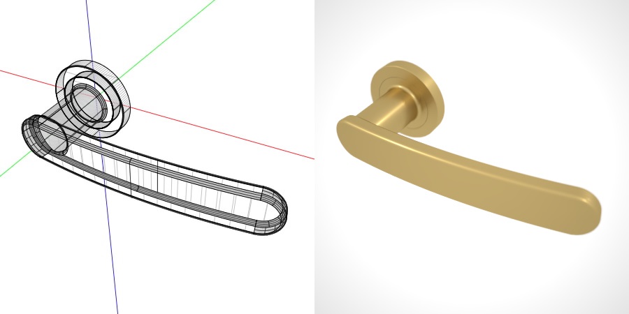 formZ 3D 建築 扉 door ドアハンドル レバーハンドル handle lever