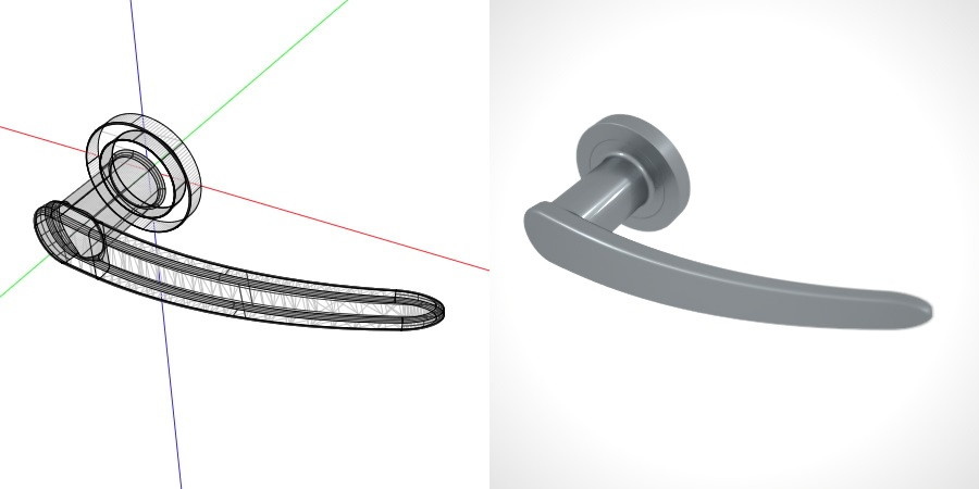 formZ 3D 建築 扉 door ドアハンドル レバーハンドル handle lever