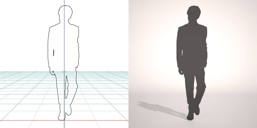 formZ 3D シルエット silhouette 男性 man ジャケット スーツ 背広 business suit