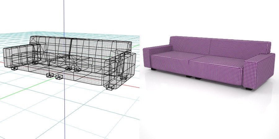 formZ 3D インテリア interior 家具 furniture 椅子 いす イス chair 長椅子 ソファ sofa リビングチェア livingchair