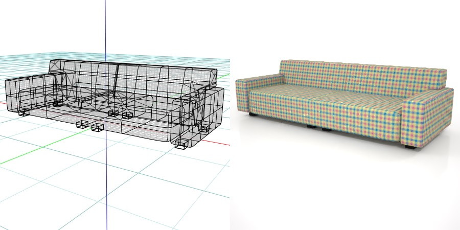 formZ 3D インテリア interior 家具 furniture 椅子 いす イス chair 長椅子 ソファ sofa リビングチェア livingchair