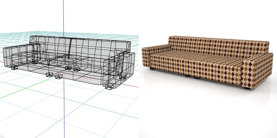 formZ 3D インテリア interior 家具 furniture 椅子 いす イス chair 長椅子 ソファ sofa リビングチェア livingchair