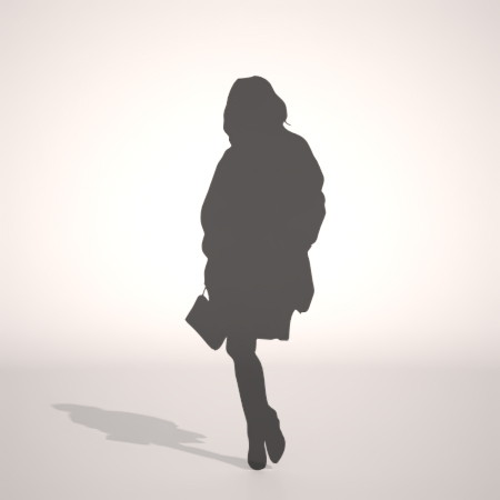 formZ 3D シルエット silhouette 女性 woman female lady スカート skirt 鞄 bag