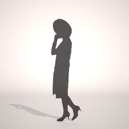 formZ 3D シルエット silhouette 女性 woman female lady 帽子 hat