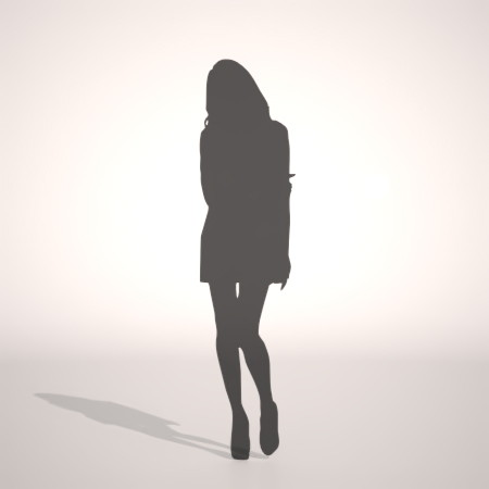 formZ 3D シルエット silhouette 女性 woman female lady ワンピース one-piece dress ミニワンピ