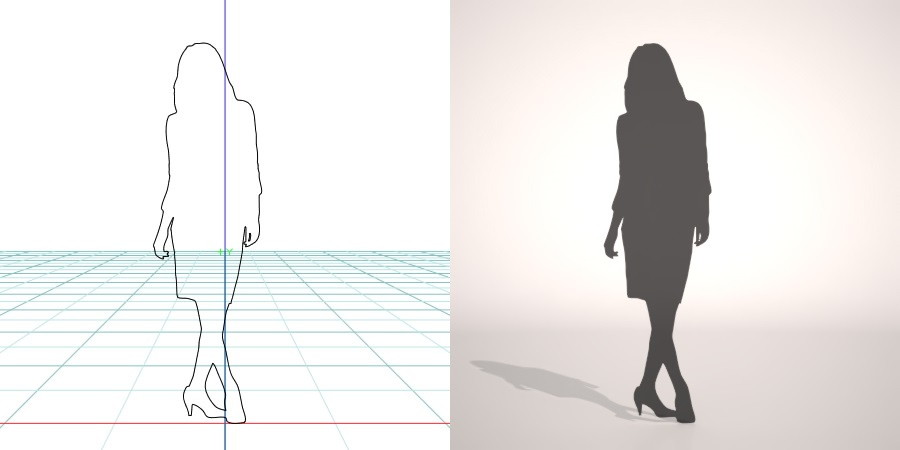 formZ 3D シルエット silhouette 女性 woman female lady スーツ suit 社会人 会社員 OL オフィスレディ