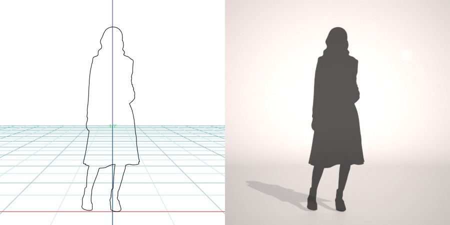 formZ 3D シルエット silhouette 女性 woman female lady スカート skirt