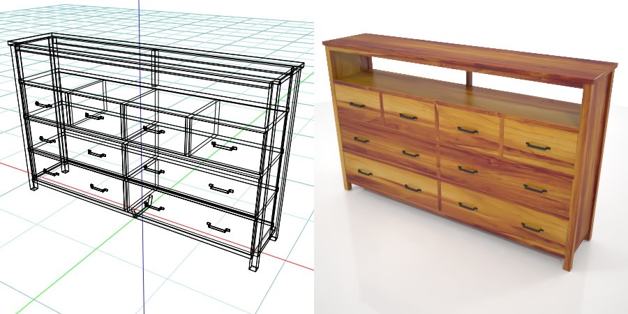 formZ 3D インテリア interior 家具 furniture 棚 ラック rack shelf キャビネット cabinet 飾り棚 リビングボード living