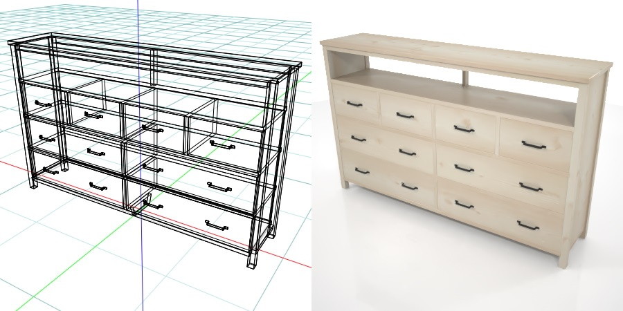 formZ 3D インテリア interior 家具 furniture 棚 ラック rack shelf キャビネット cabinet 飾り棚 リビングボード living