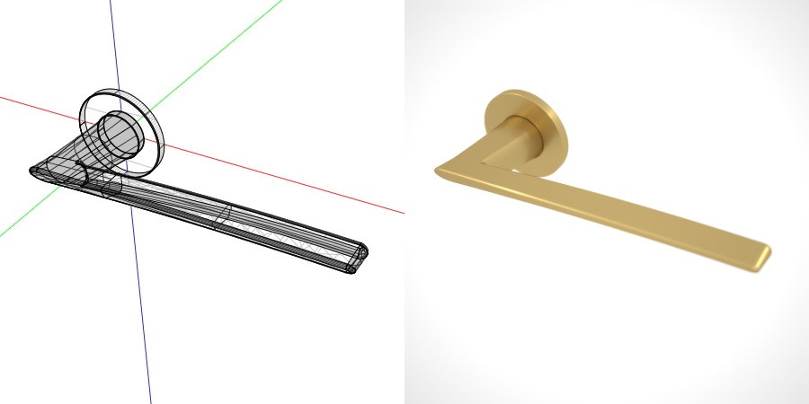 formZ 3D 建築 扉 door ドアハンドル レバーハンドル handle lever