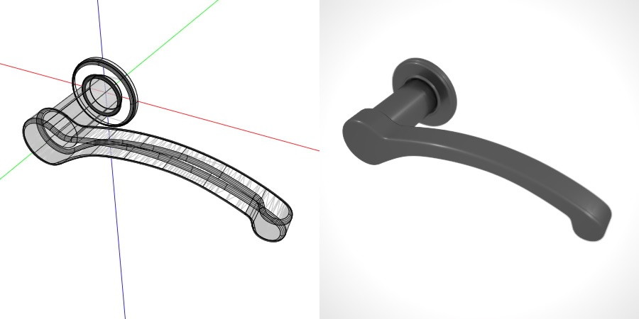 formZ 3D 建築 扉 door ドアハンドル レバーハンドル handle lever