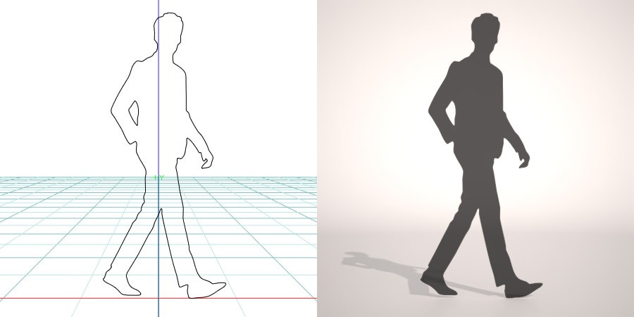 formZ 3D シルエット silhouette 男性 man ジャケット スーツ 背広 business suit